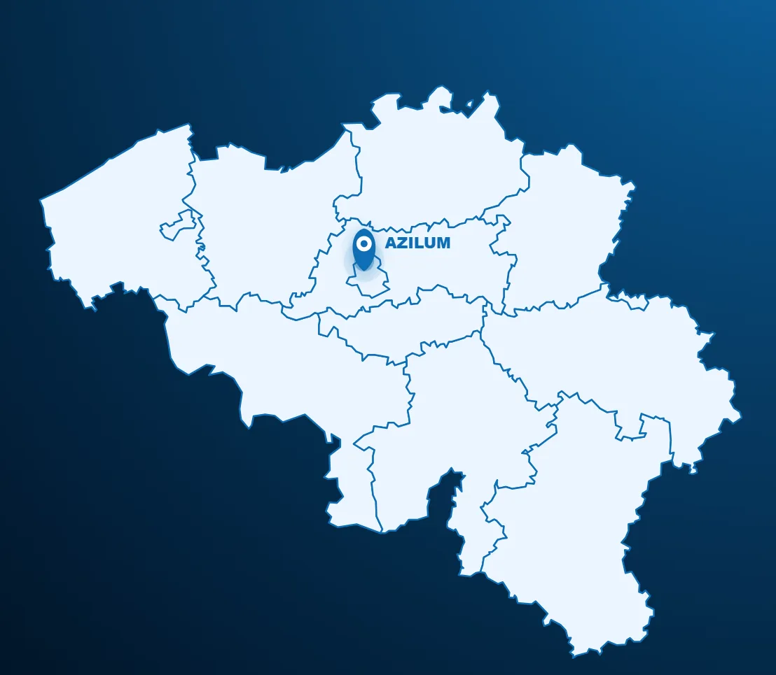 Carte des communes de Bruxelles avec AZILUM localisé à Forest